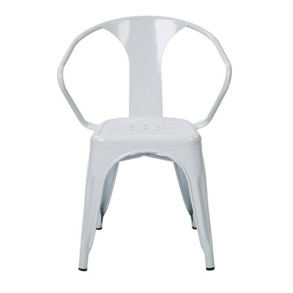 Office Star Products Patterson White Metal Chair (Set of 2)