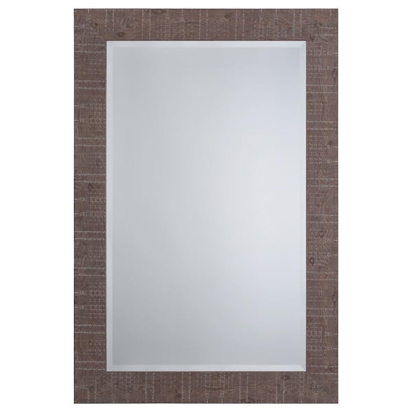Yosemite Home Decor Mirror with Wood Frame Shallow Brown Texture