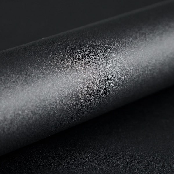 2 Roll Matte Black 17.5 in. x 118 in. Peel-and-Stick Wallpaper, Removable Self-Adhesive PVC Contact Paper for Countertop