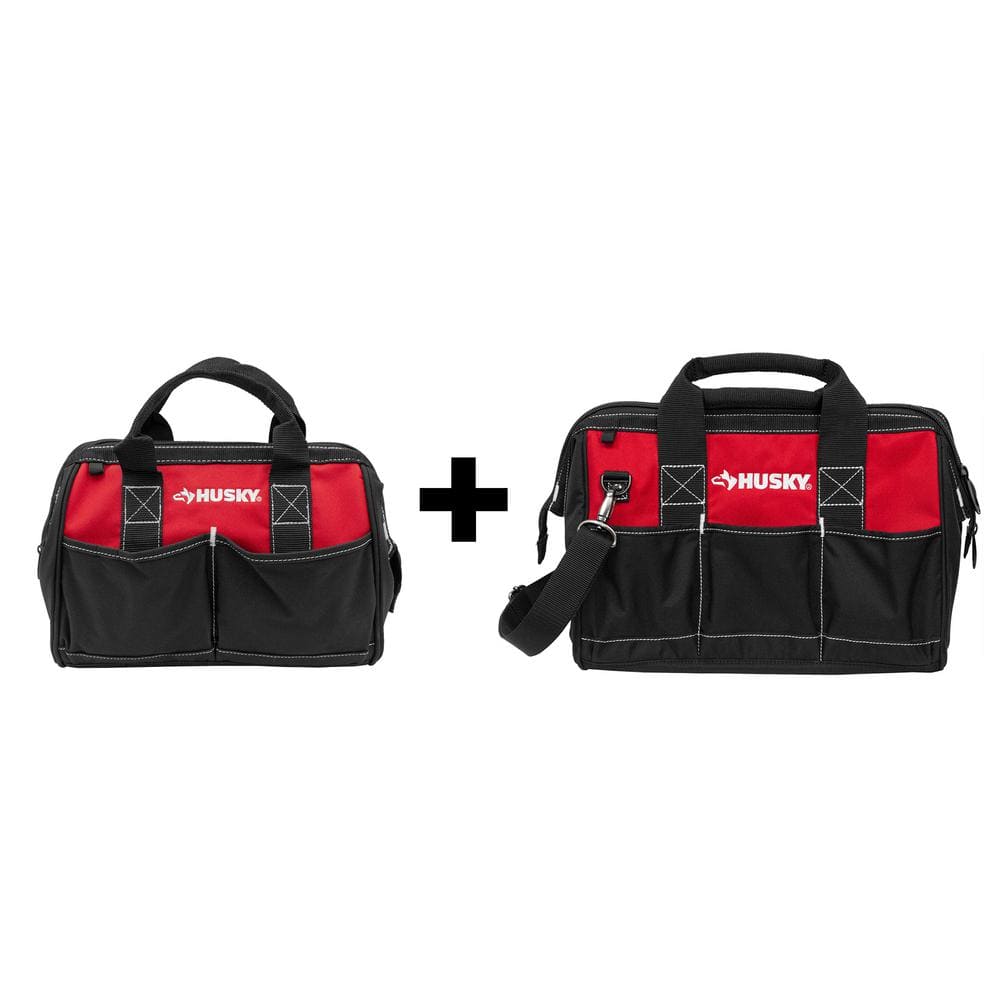 Husky 15 in. Tool Bag, Red and Black