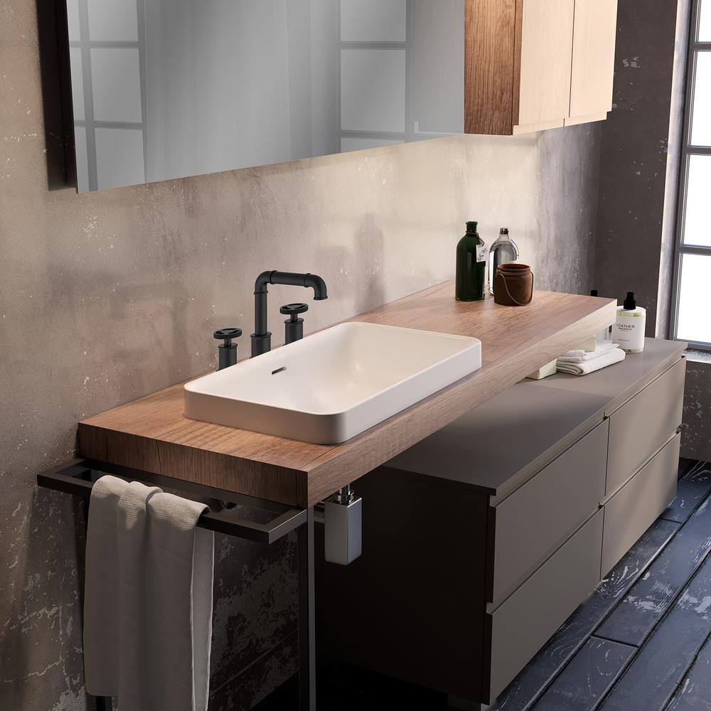 Avallon Matte Black Double-Handle Widespread Bathroom Faucet