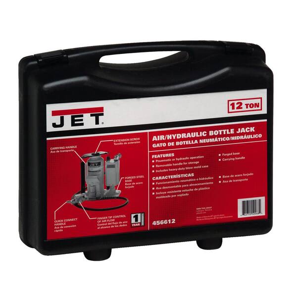 Jet 456612 AHJ-12, 12 Ton Air/Hydraulic Bottle Jack - 3