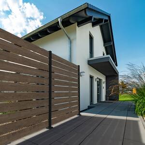 Modular Fencing 76 in. H Matte Black Aluminum Hard Surface Post for a 6 ft. H Outdoor Privacy Fence System