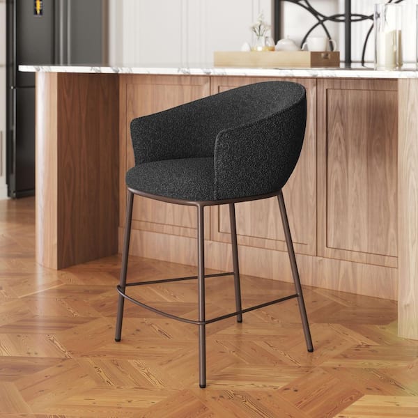 Essen 25.6 in. Solid Back Plywood Frame Counter Stool with 100% Polyester Seat