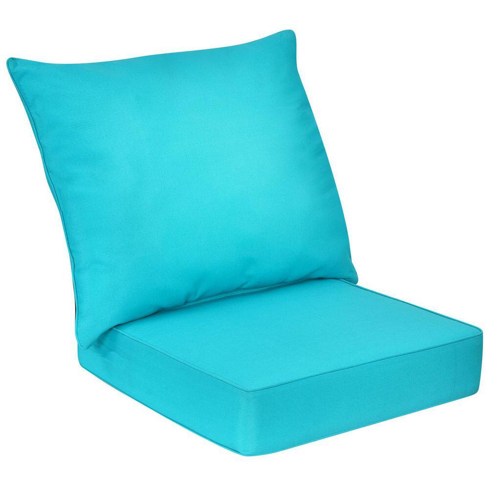 31 in. W x 25.5 in. H Replacement Outdoor Lounge Chair Cushion Pads Set with Rope Belts in Turquoise price history on PriceWatchPro