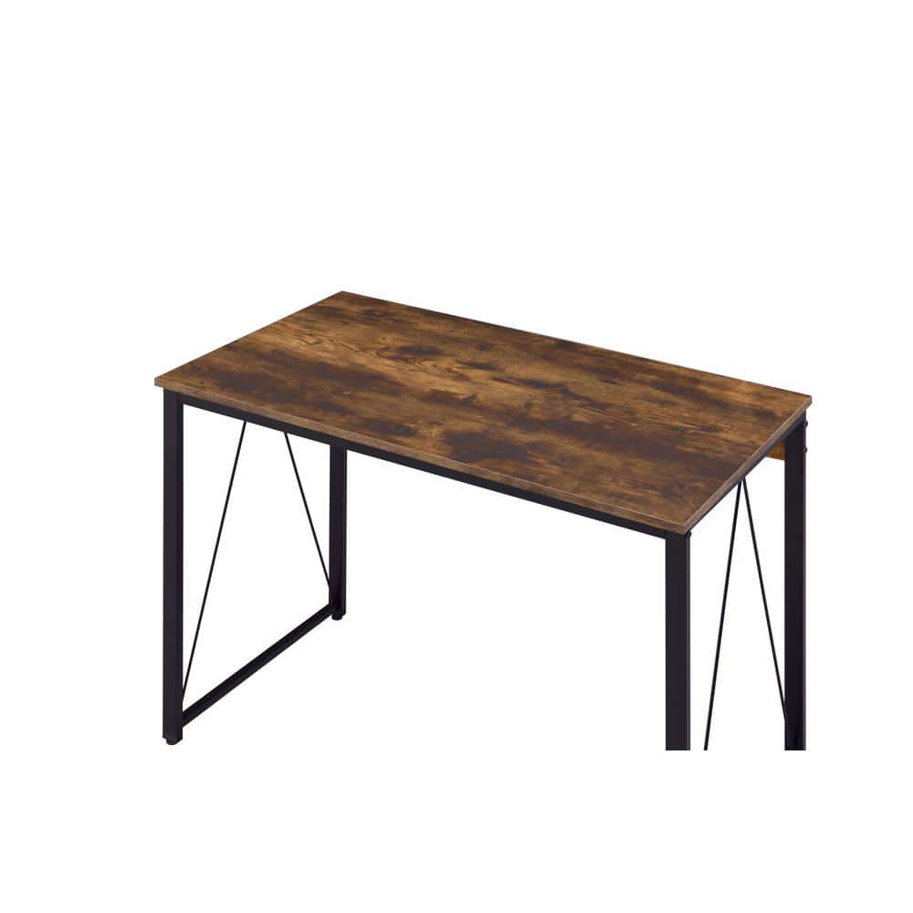 Small Rustic Black Wood Writing Desk with Drawer