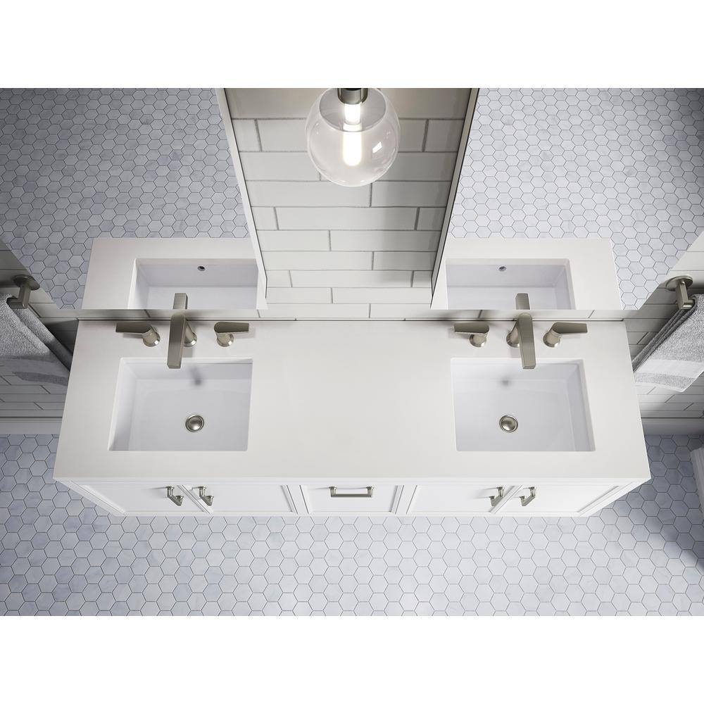 Winnow 60-Inch White Double Sink Bathroom Vanity Set
