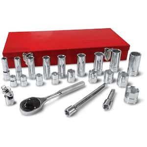 3/8 in. Drive 6-Point Hand Socket & Accessories Set (22-Piece)