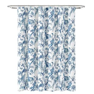 72 in. x 72 in. Blue Dolores Shower Curtain Single