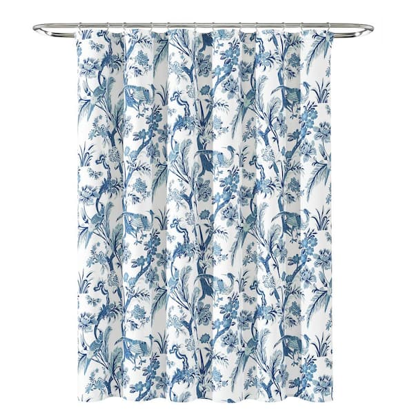 Lush Decor 72 in. x 72 in. Blue Dolores Shower Curtain Single