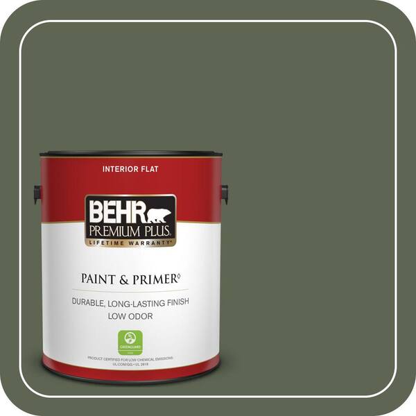 BEHR PREMIUM PLUS 1 gal. #N390-7 Cypress Vine Flat Low Odor Interior Paint & Primer