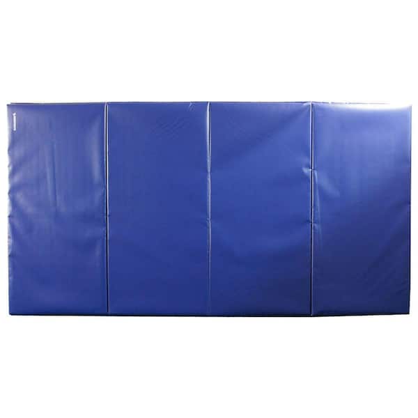 Greatmats Folding Blue 4 ft. x 8 ft. x 2 in. 18 oz. Vinyl and Foam Gymnastics Mat