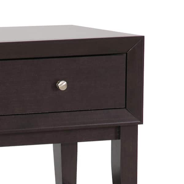 Baxton Studio Morgan 1 Drawer Dark Brown Nightstand 28862 4360 HD