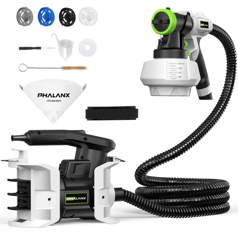 HVLP Paint Sprayer, 700-Watt Spray Gun with 10 ft. Air Hose 4 Nozzles and 3