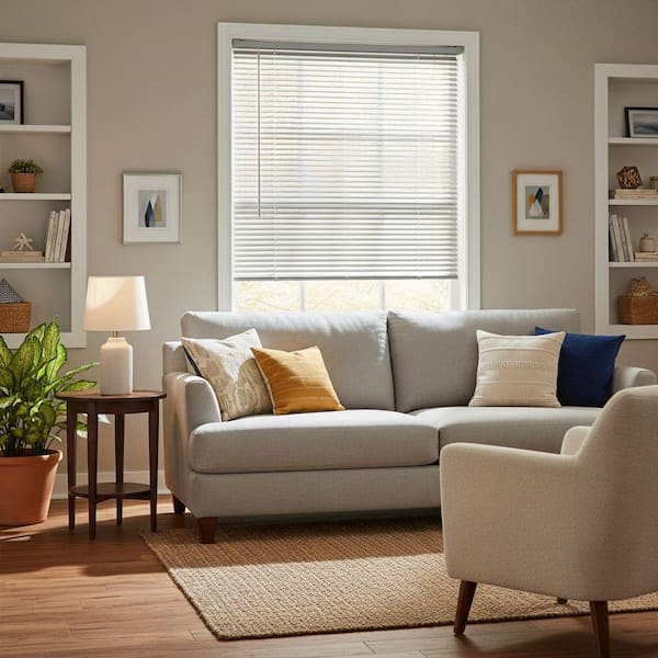 Grey Cordless Light Filtering No Drill Horizontal Window Blinds