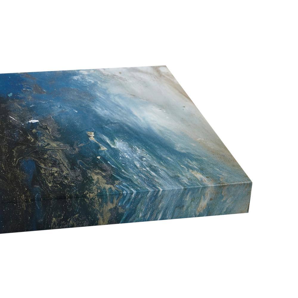 Rolling Waves Blue and White Abstract Canvas Triptych Set