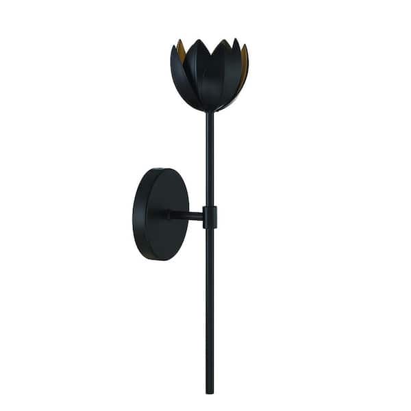 TUXEDO PARK LIGHTING 5 in. Matte Black Wall Sconce with Integrated LED