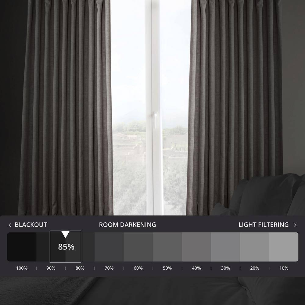 Clay Extra Wide Blackout Faux Linen Window Curtain