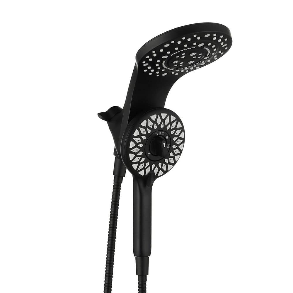 Dual Handheld Shower Head Combo, 2-in-1 Rain Shower Heads System 6 Inch Shower Head and 5 Modes Hand Shower Matte Black price history on PriceWatchPro