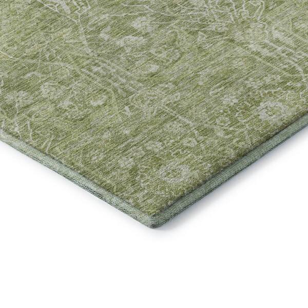 Mayfield Premium Machine Washable Abstract AMF1133 Aloe 10 ft. x 14 ft. Area Rug