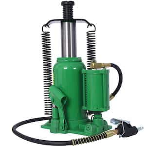 20-Ton Green 10.2-19.7 in. Lifting Range Air Hydraulic Bottle Jack with Manual Handle and Air Pump