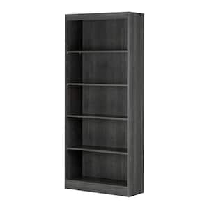 Axess 68.75 in. Tall Gray Oak Particle board 5-Shelf Bookcase