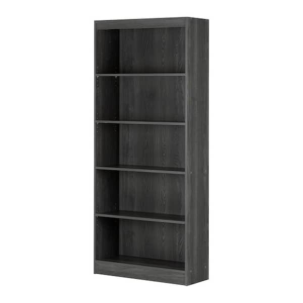 South Shore Axess 68.75 in. Tall Gray Oak Particle board 5-Shelf Bookcase