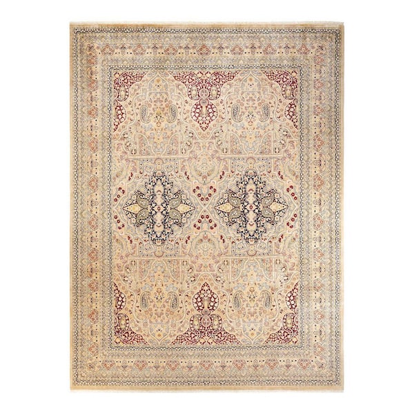 Solo Rugs Mogul One-of-a-Kind Traditional Ivory 9 ft. 1 in. x 12 ft. 1 in. Oriental Area Rug