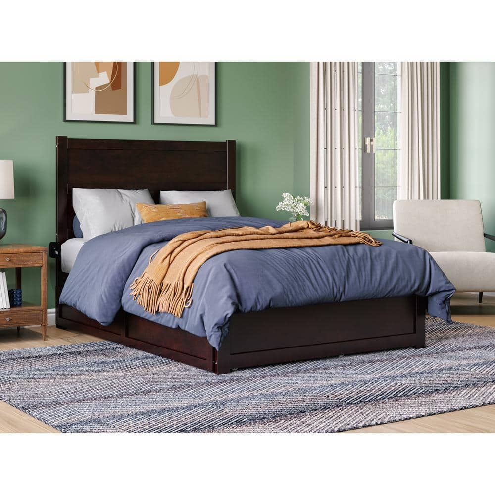 AFI NoHo Espresso Full Solid Wood Platform Bed with Footboard and Twin ...