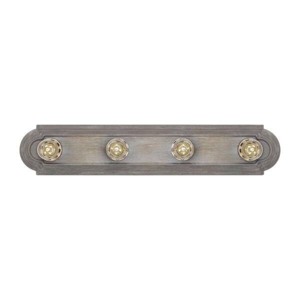 Generation Lighting De-Lovely 24 in. 4-Light Washed Pine Vanity Light with Chrome Light Bulb Sleeves