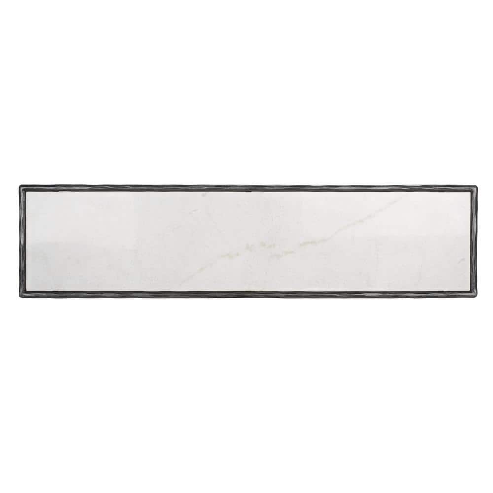 Evelynn Luxe 48'' Black Metal and White Marble Console Table