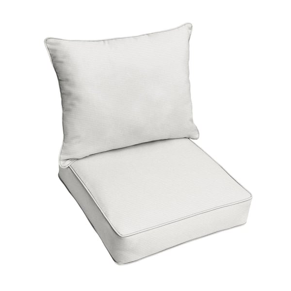 SORRA HOME 23 x 23.5 x 5 (2-Piece) Deep Seating Outdoor Dining Chair Cushion in ETC Natural