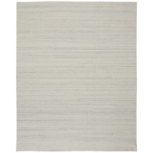 8 X 10 Gray and Ivory Solid Color Area Rug