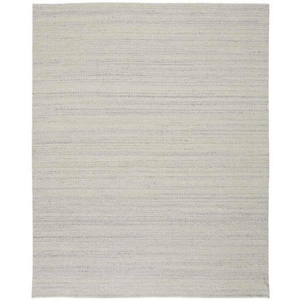 HomeRoots 8 x 10 Gray and Ivory Solid Color Area Rug
