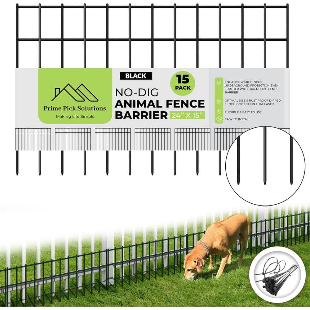 15 in. Metal Garden Fence Animal Barrier with Hammer Cap for Decor Yard, Plants and Animal Barriers-(15-Pack) price history on PriceWatchPro