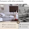 Magic Home 118 in. Square Arm 4-Piece Linen L-Shaped Sectional Sofa Cloud Couch in White with Ottoman MH-121WE-S3+OT