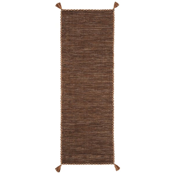 Montauk Brown/Black 2 ft. x 7 ft. Border Runner Rug