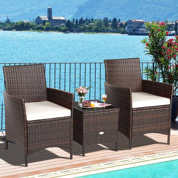 Costway patio 2025 rattan conversation set