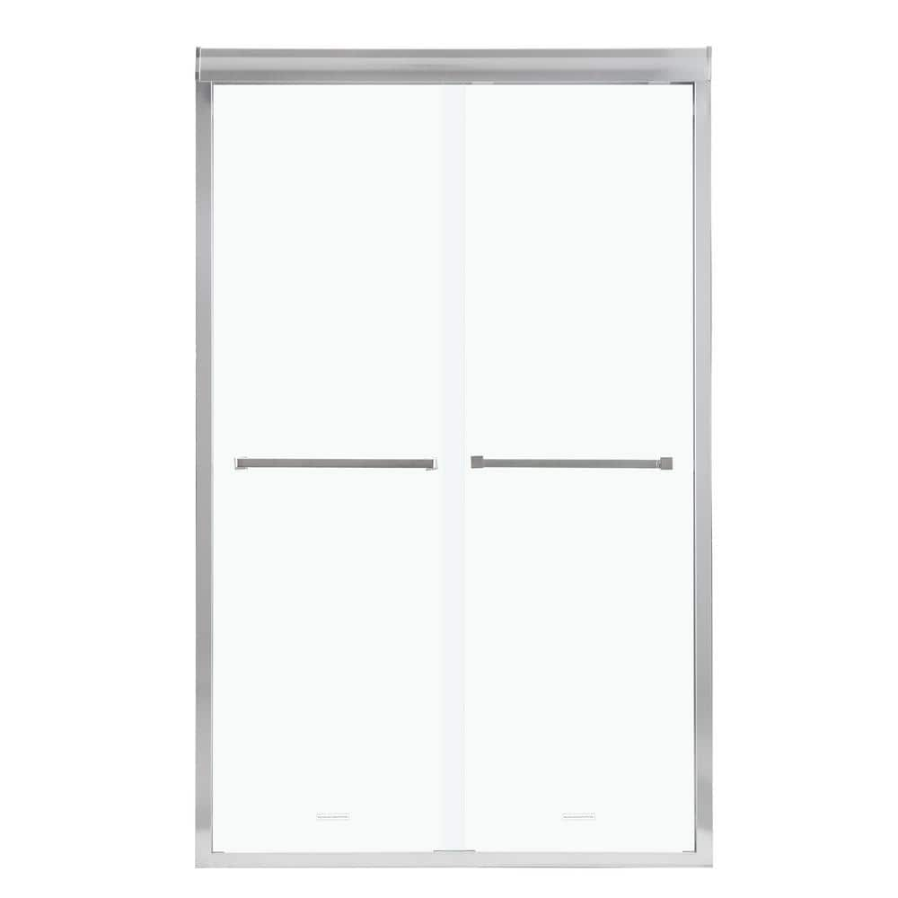 Logmey 48 in. W x 76 in. H Single Sliding Framed Shower Door/Enclosure ...