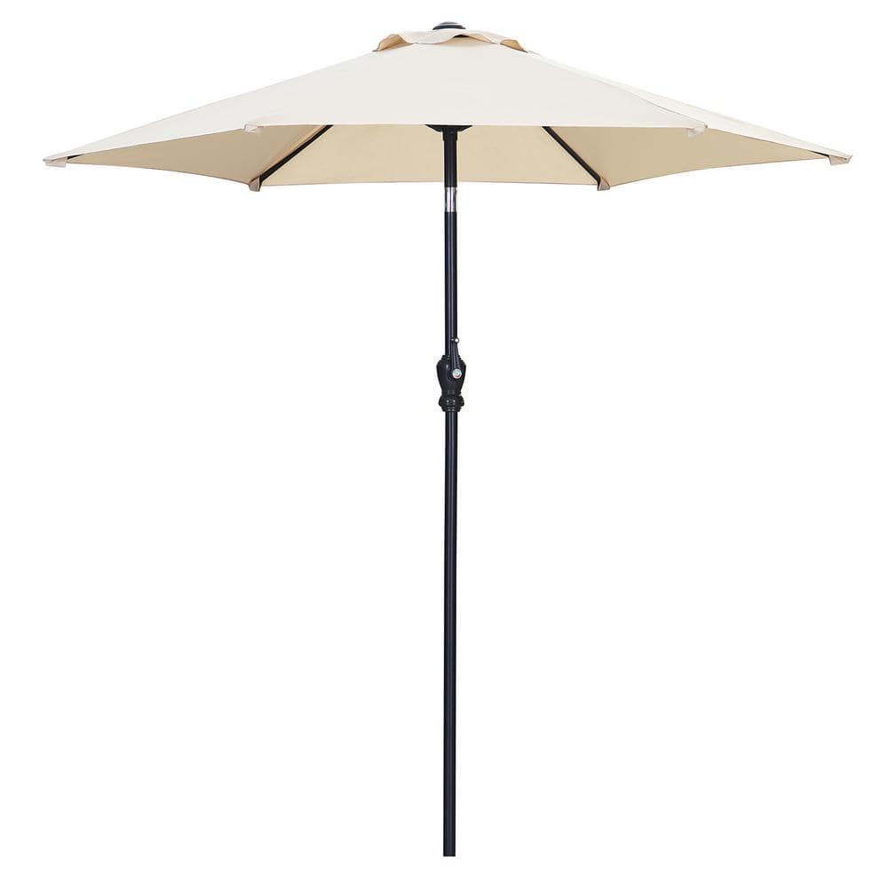 OVASTLKUY 7.5 ft. Market Table Outdoor Patio Umbrella in Khaki MAOV ...