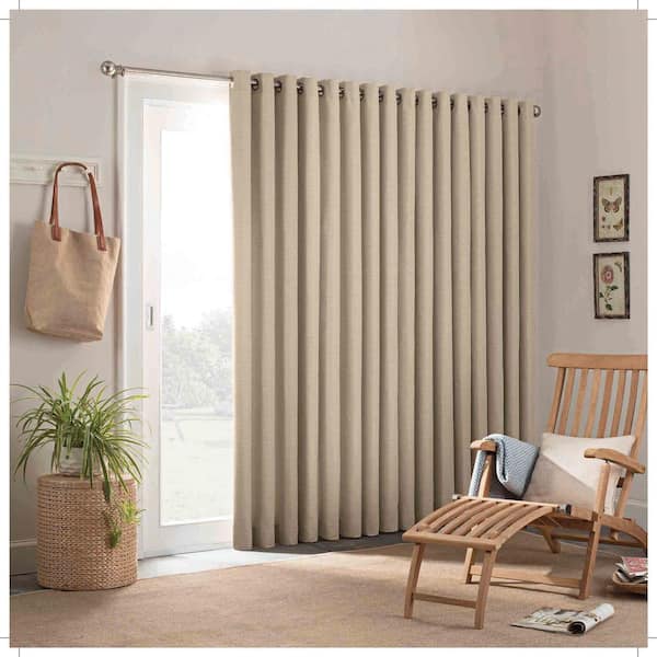 Parasol Oatmeal Solid Outdoor Grommet, 8 Patio Door Curtains