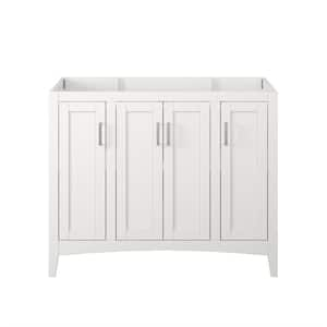 Tilton 42 in W x 21.5 in D x 34.2 in H Folding Bath Vanity Cabinet without Top in White Finish