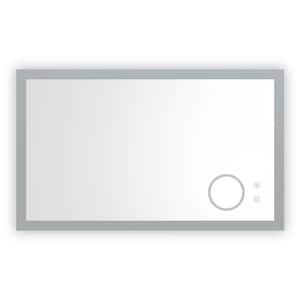 40 in. W x 24 in. H Rectangular Frameless with Magnifier and 3-Color Dimming LED Anti-Fog Wall Bathroom Vanity Mirror