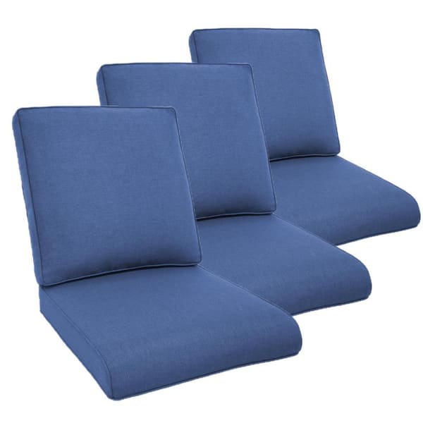 Gymojoy 22 in. x 25 in. 6-Piece Deep Seating Outdoor Lounge Chair Replacement Cushion and Back Pillow in Blue