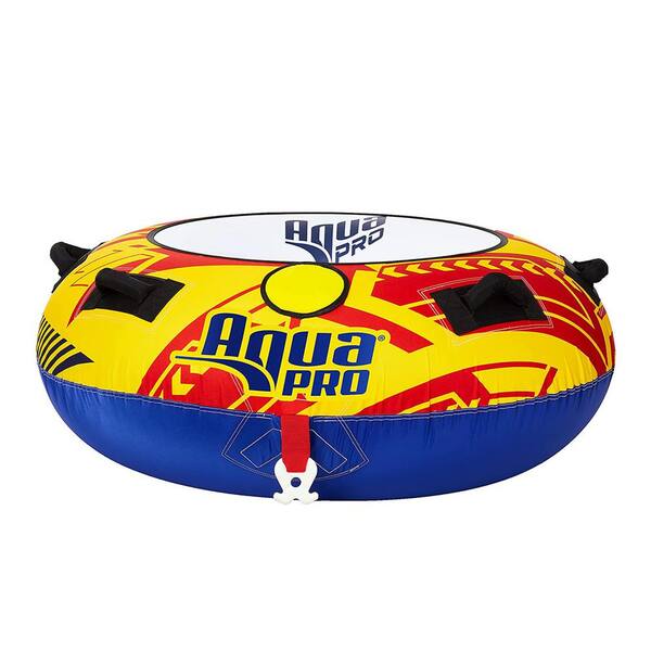 AquaPro Deck Style Towable 1 Person Rider, Yellow and Red, (1