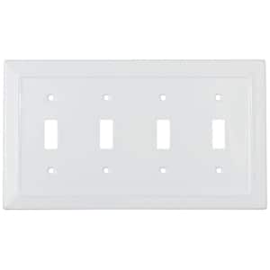 Architectural 4-Gang 4-Toggle Wall Plate (Classic White)