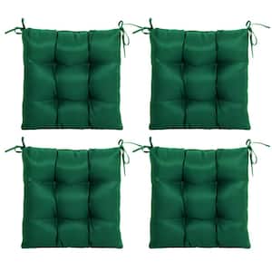 Outdoor Seat Cushions Set of 4, Patio Seat Cushions 19x19x4 inches with Ties for Outdoor Dinning chair Invisible Green