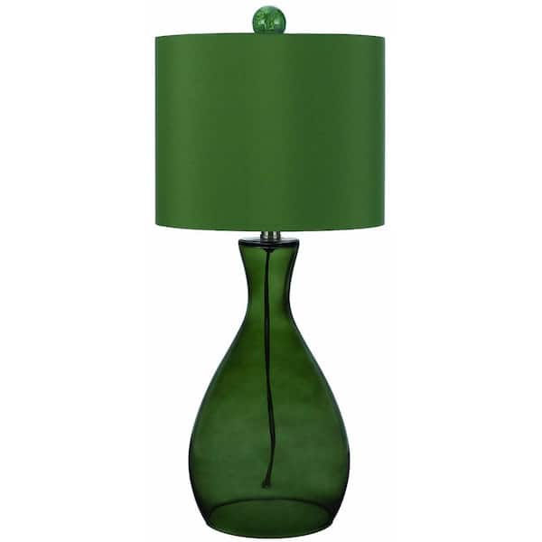 AF Lighting Mercer 26 in. Green Hand-Blown Glass Table Lamp