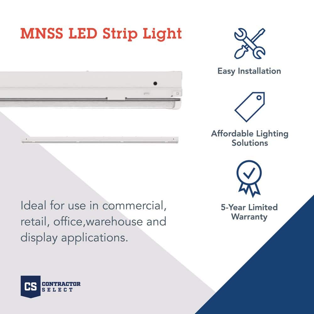 Lithonia 96" White LED Strip Light Fixture with 11000 Lumens