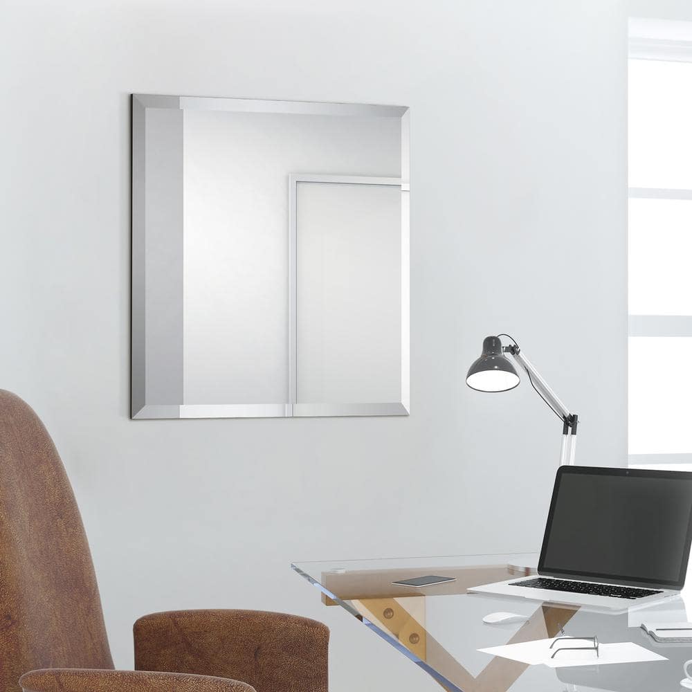24" x 24" Frameless Beveled Rectangular Wall Mirror